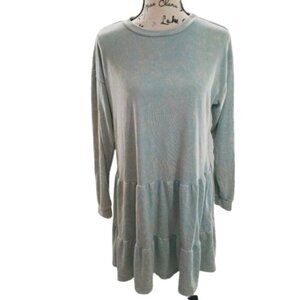 Wild Fable Tiered Sweater Dress Light Blue Baby Doll Long Sleeve Casual